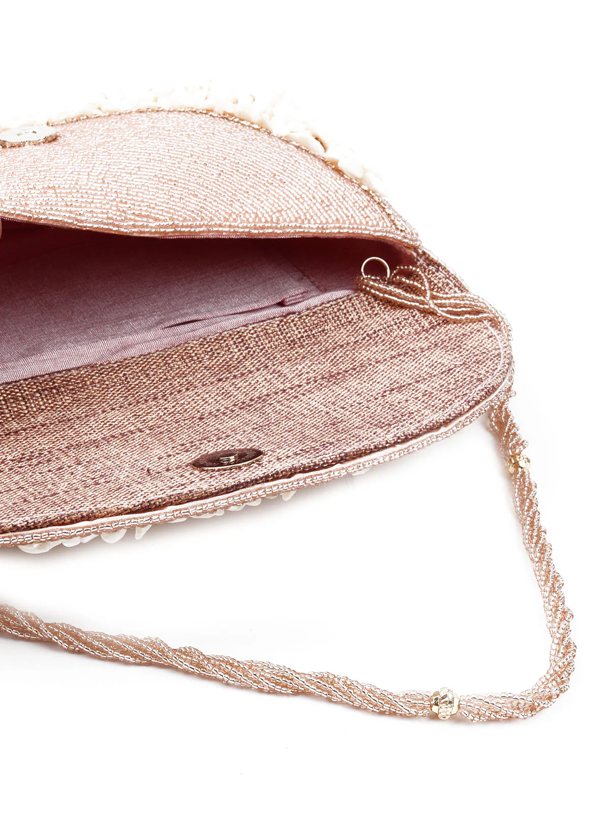 Odette Women White And Gold Embellished Clutch Bag - Image 7