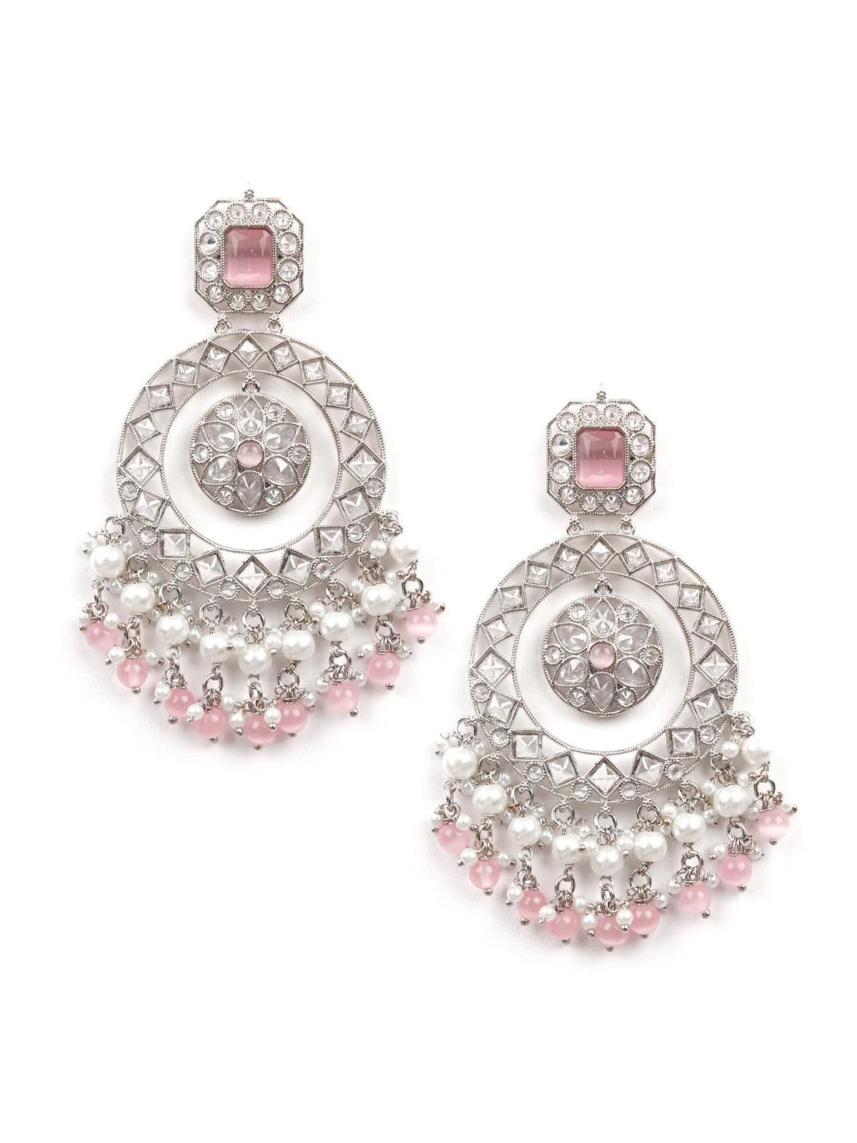 Odette Women White And Pink Wonder Of An Earring - Image 3
