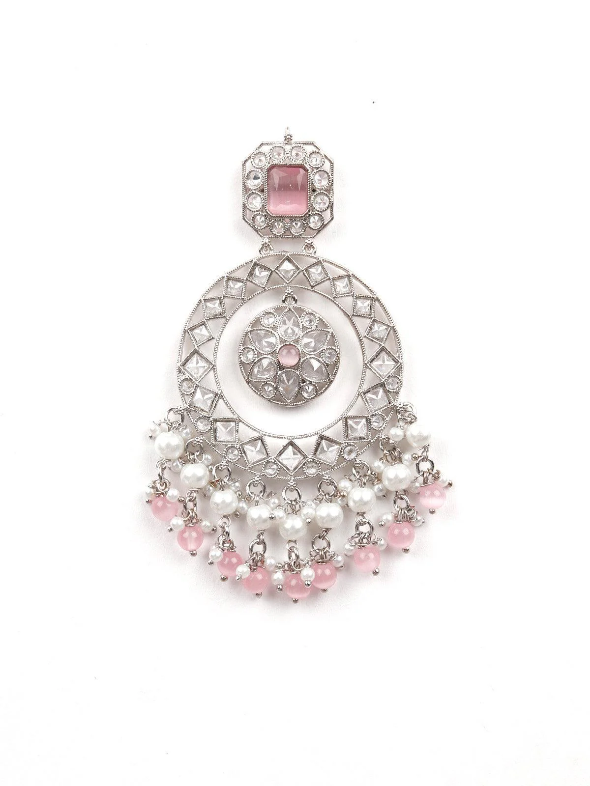 Odette Women White And Pink Wonder Of An Earring - Image 6