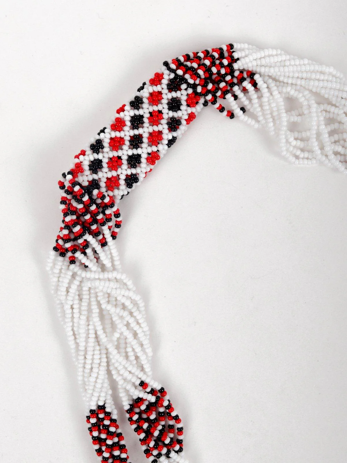 Odette Women White And Red Metal Necklace Set With Earrings - Image 5