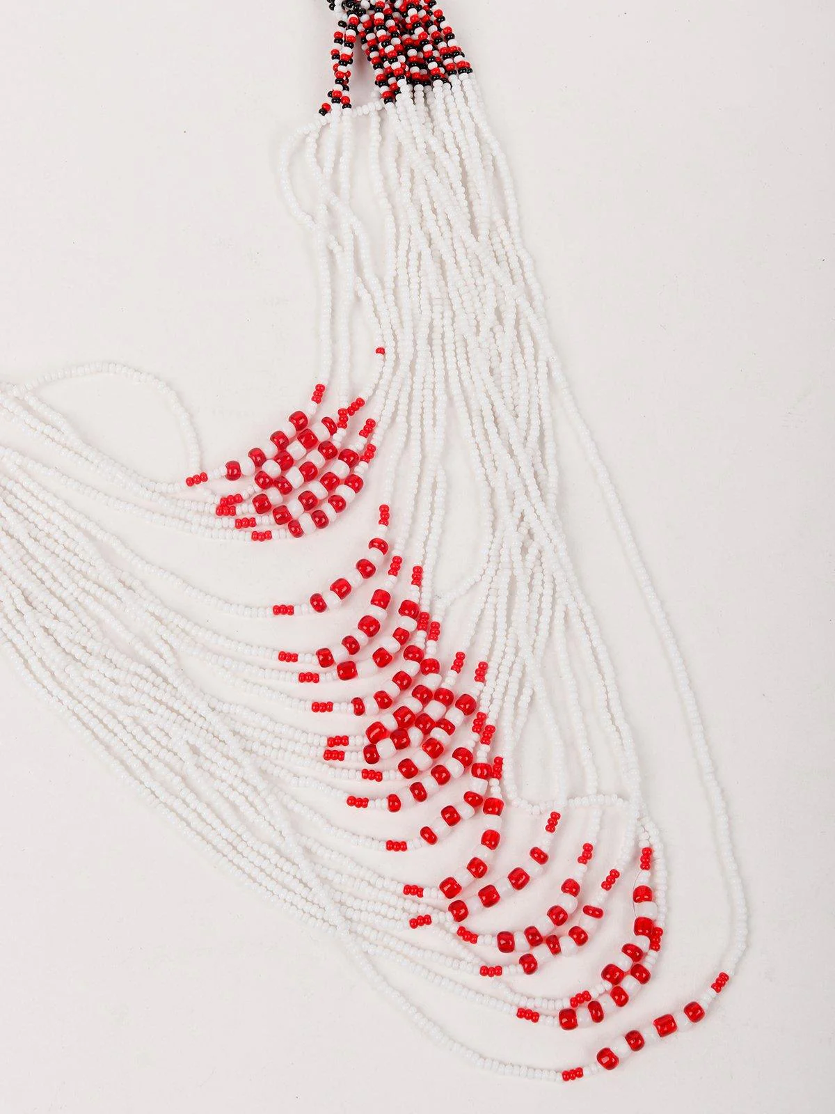 Odette Women White And Red Metal Necklace Set With Earrings - Image 6