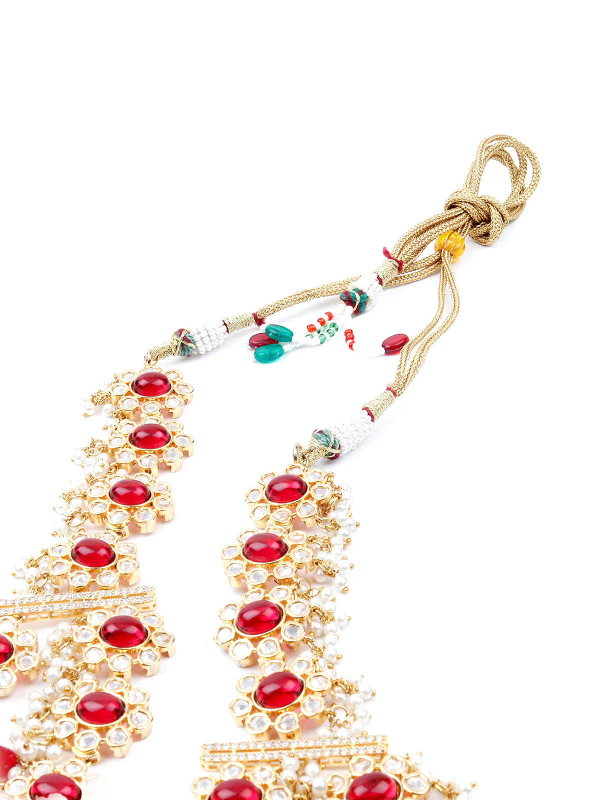 Odette Women White And Red Choker Necklace Set - Image 5