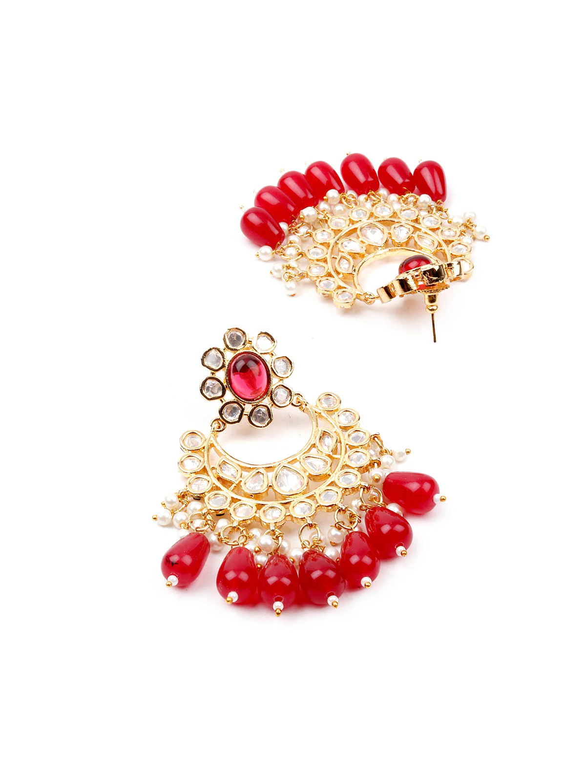 Odette Women White And Red Choker Necklace Set - Image 6