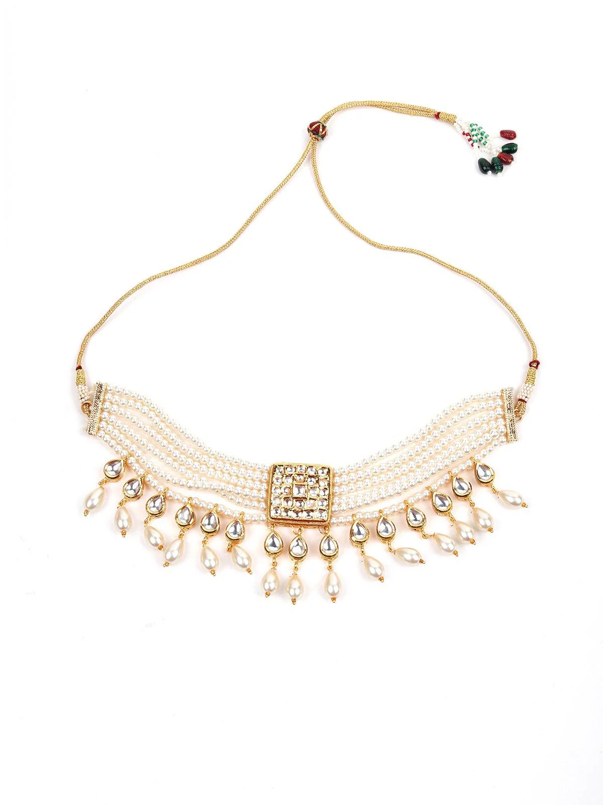 Odette Women White Metal Choker Necklace - Image 3