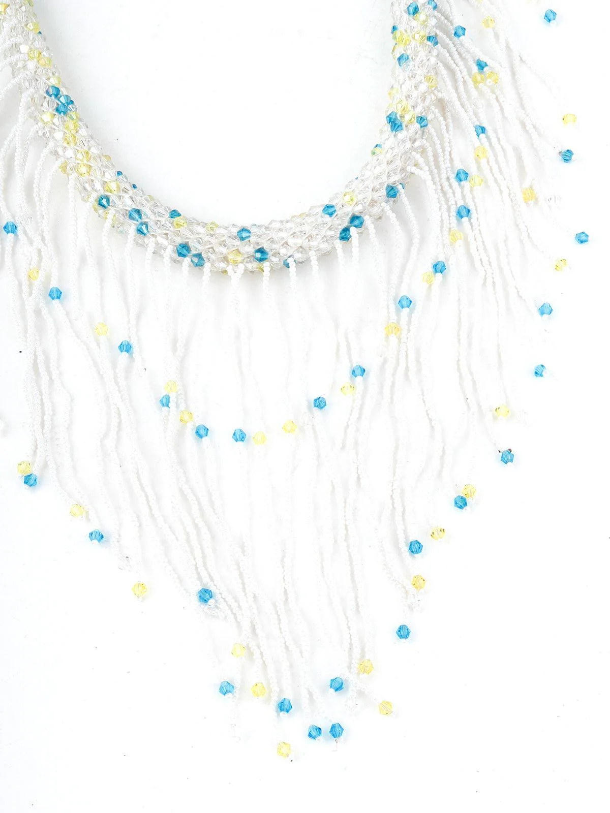 Odette Women White, Blue And Green Crystal Necklace - Image 5