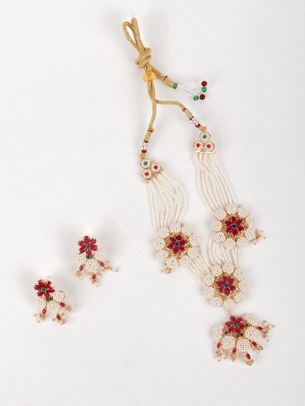 Odette Women White Pearls Necklace Set - Image 3