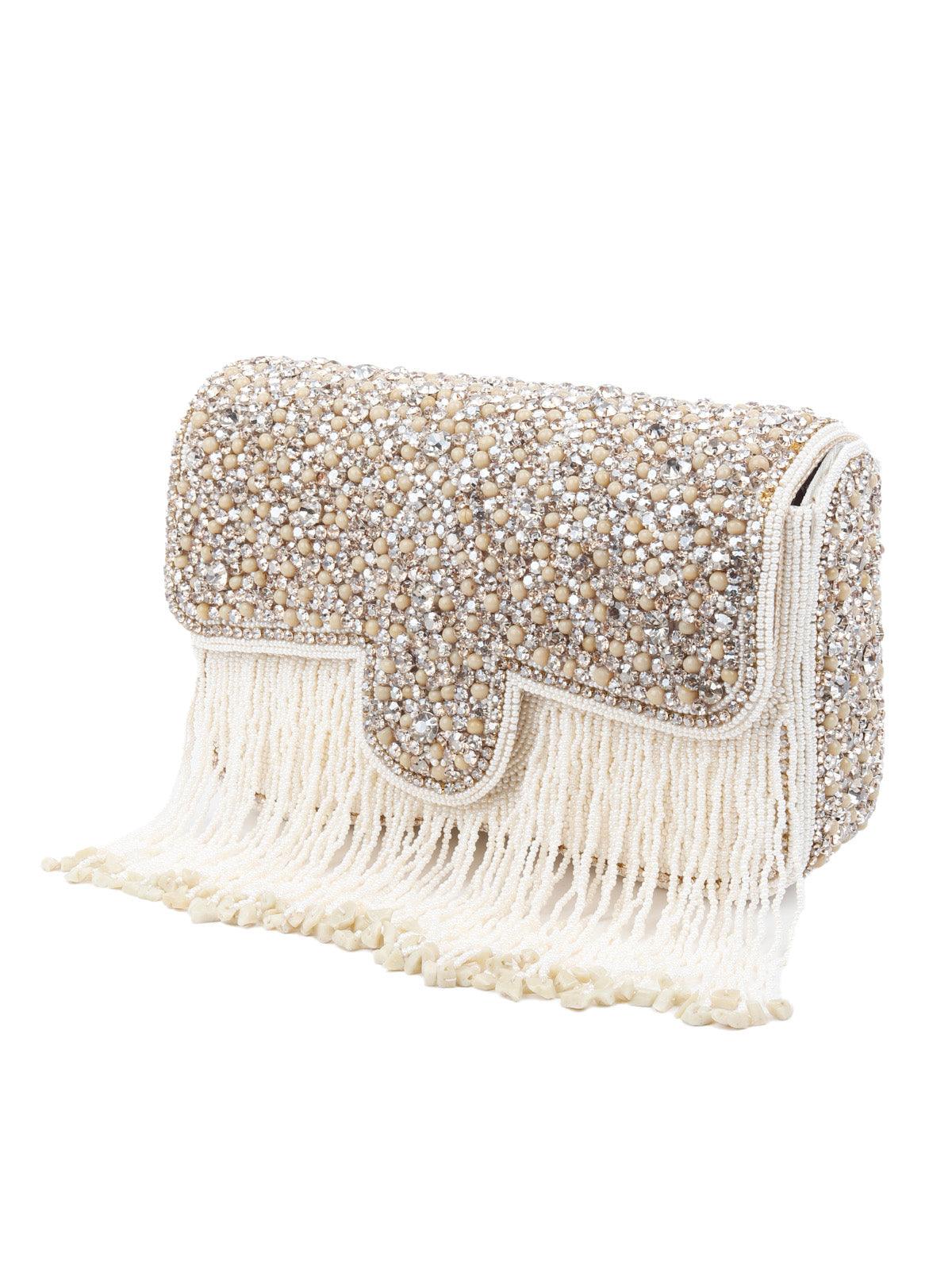 Odette White Clutch For Women - Image 4