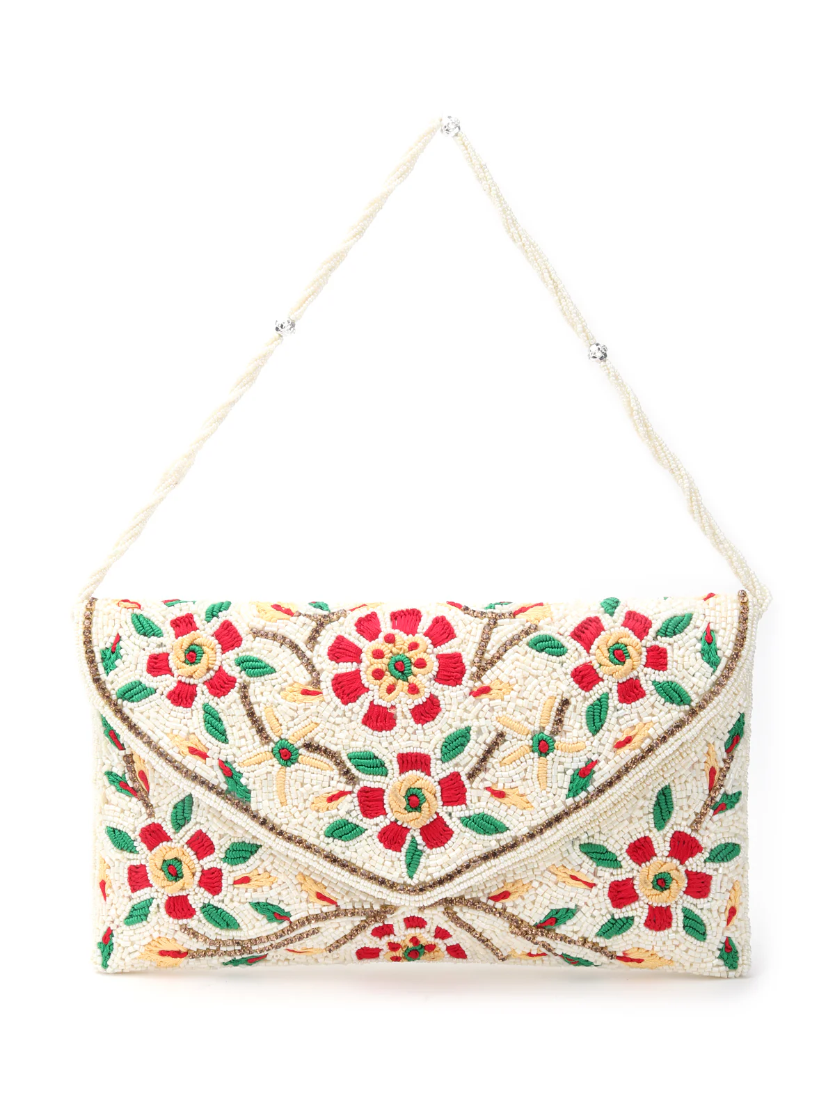 Odette White Fabric Clutch For Women - Image 3