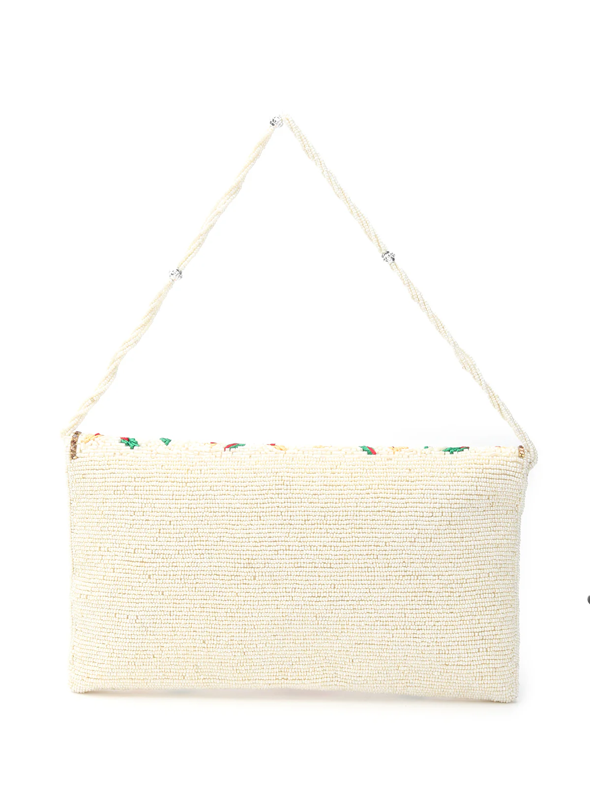 Odette White Fabric Clutch For Women - Image 5