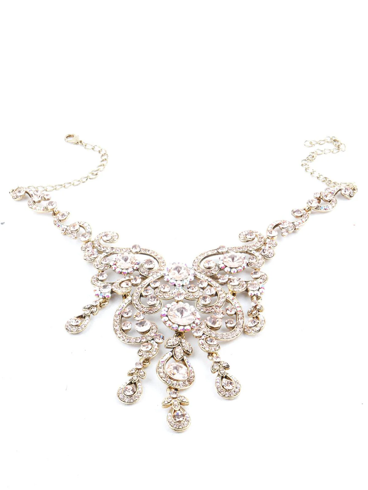 Odette Women White Crystal Necklace Set - Image 4