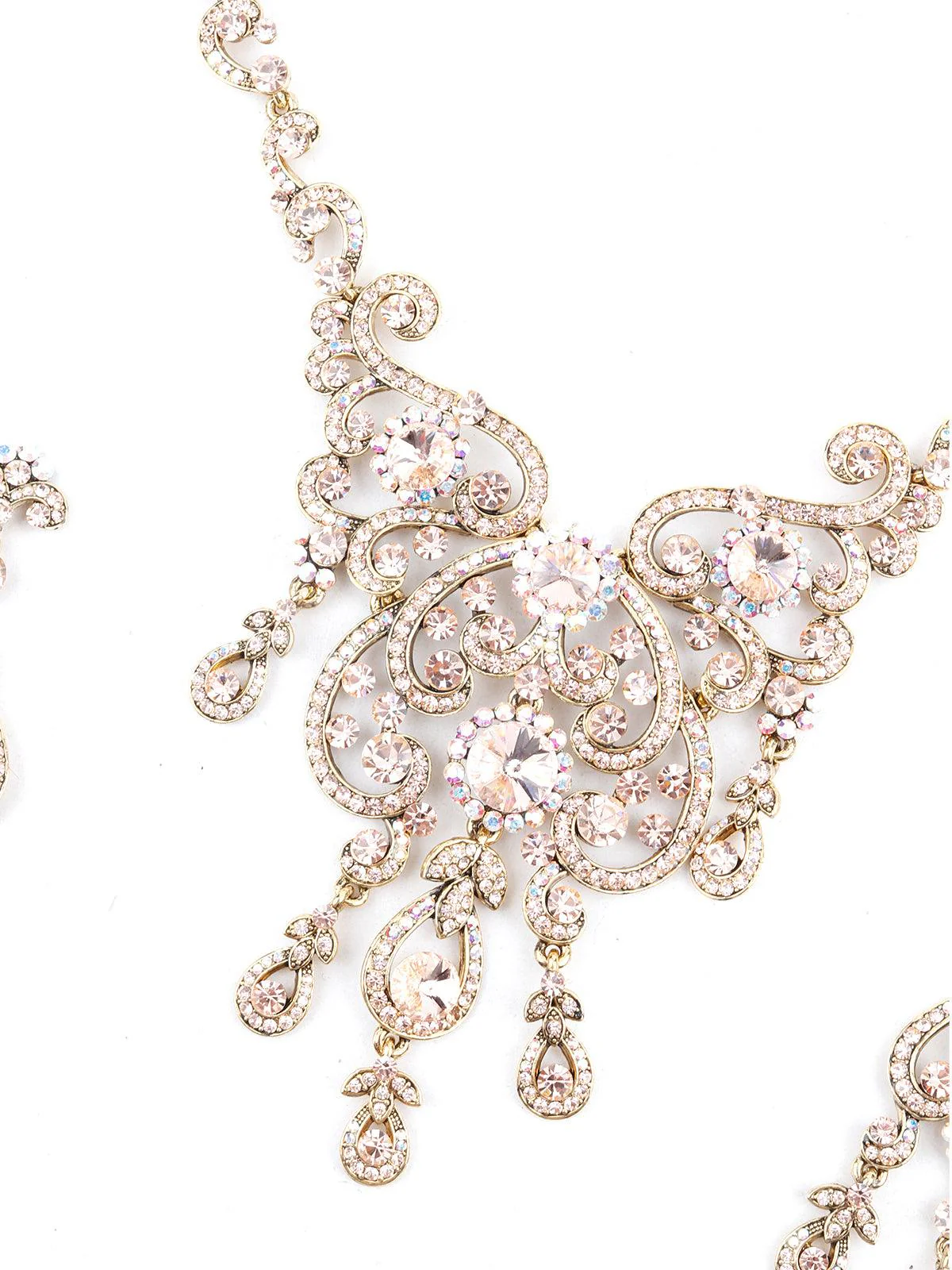 Odette Women White Crystal Necklace Set - Image 5