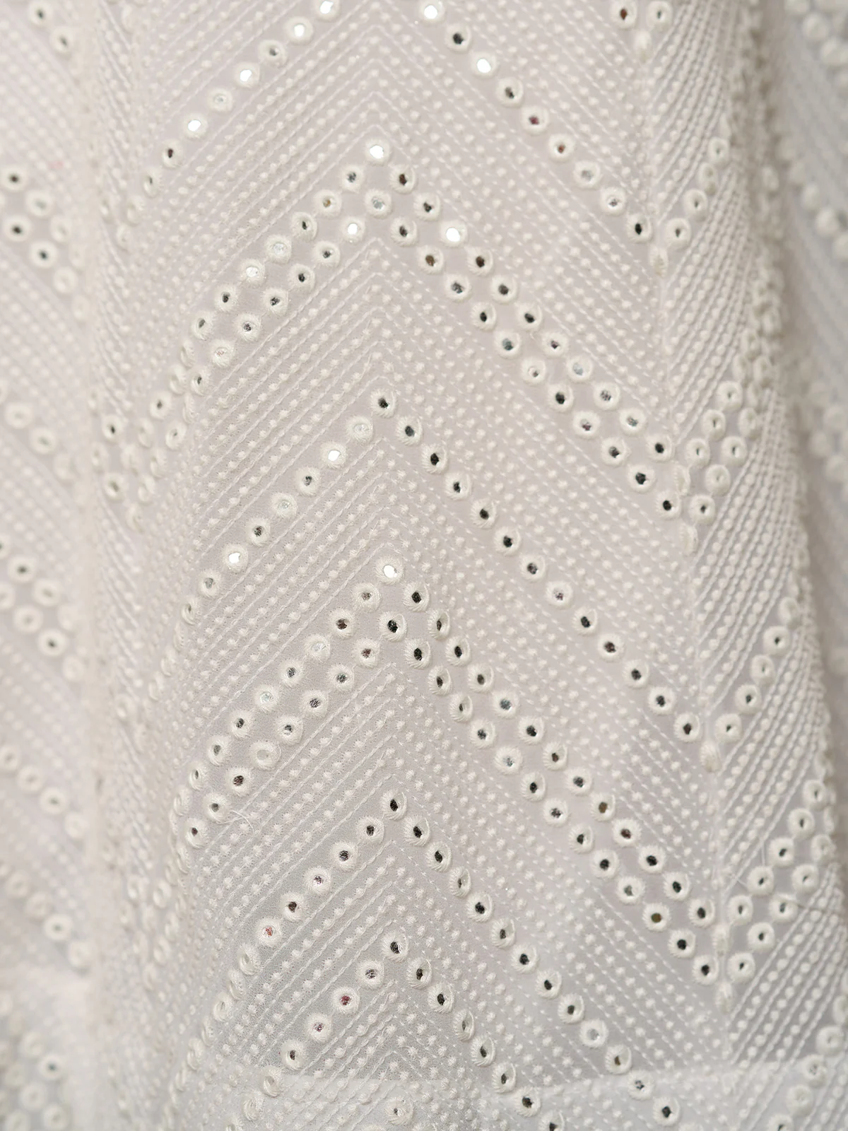 Odette Women White Embroidered Georgette Semi Stitched Lehenga With Blouse Piece - Image 6