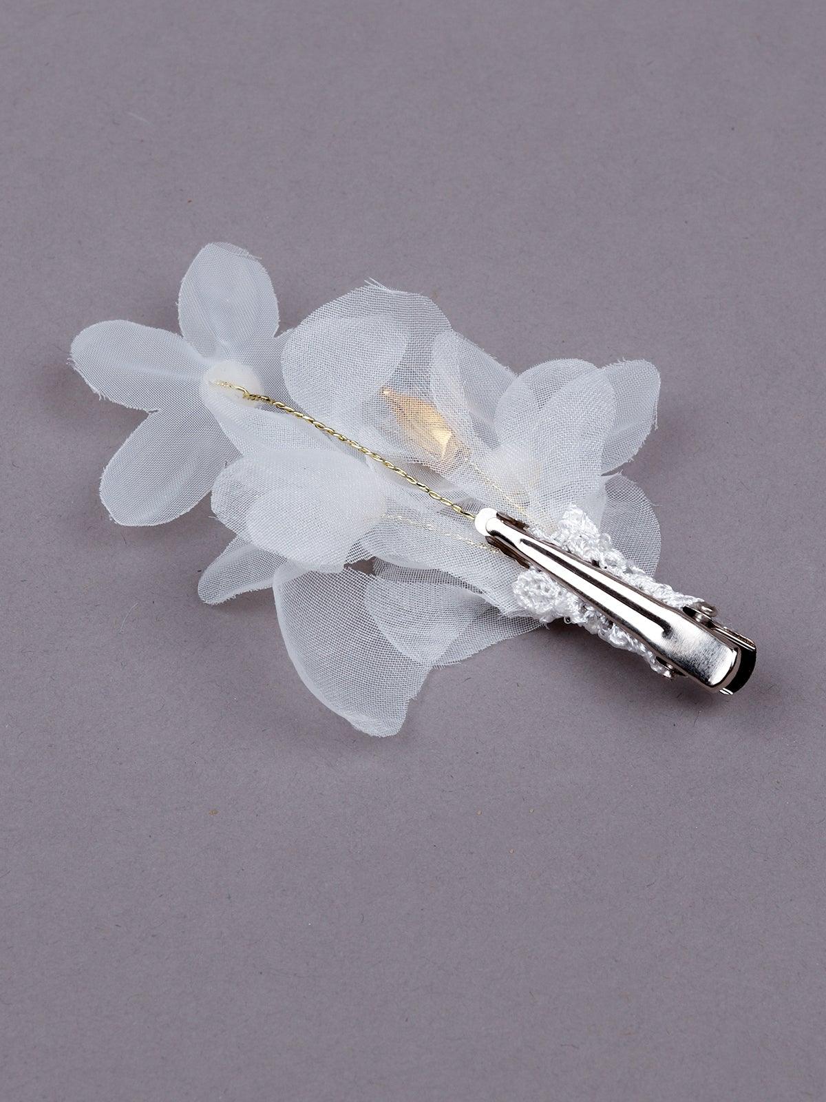 Odette Women White Fabric Brooch - Image 6
