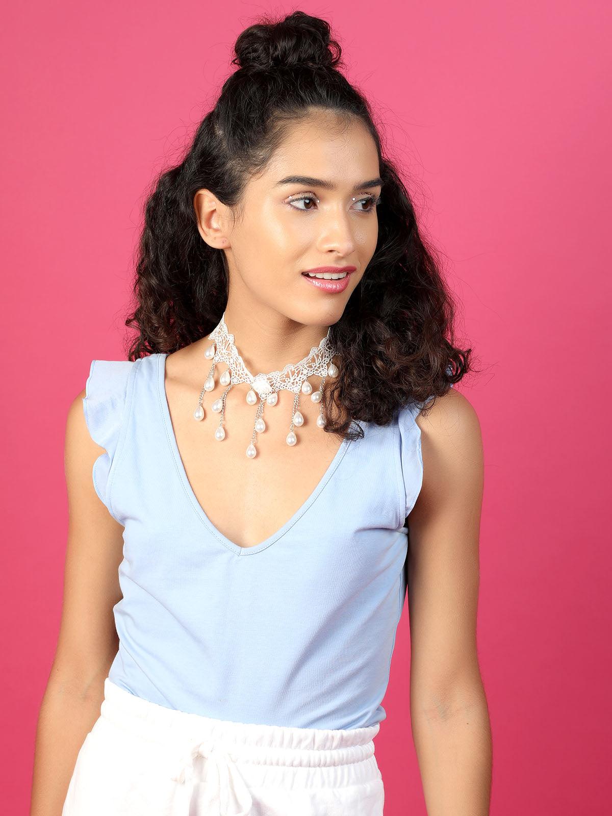 Odette White Lace Necklace For Women - Image 2