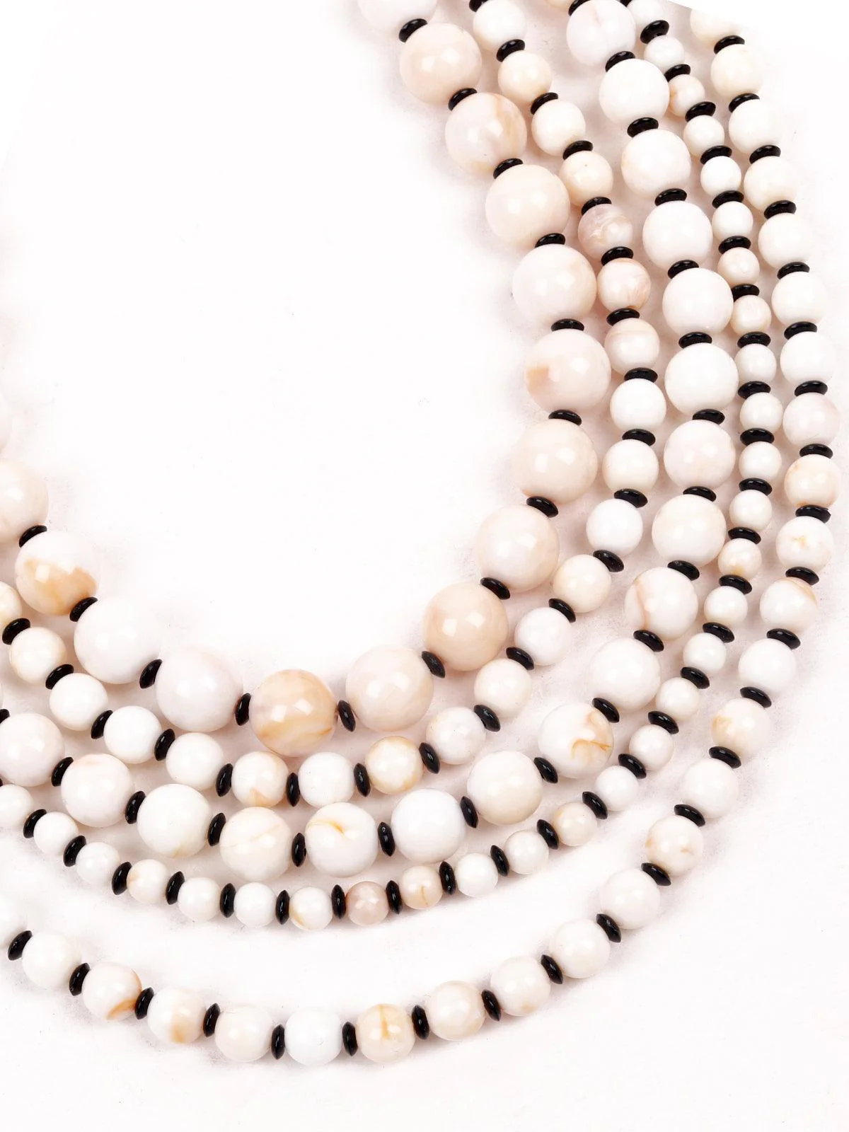 Odette Women White Metal Mala Necklace - Image 6
