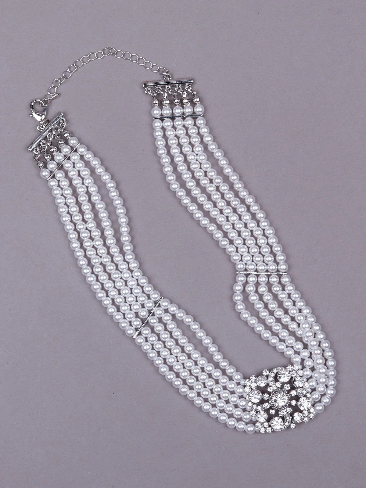 Odette Women White Pearl Choker Necklace - Image 4