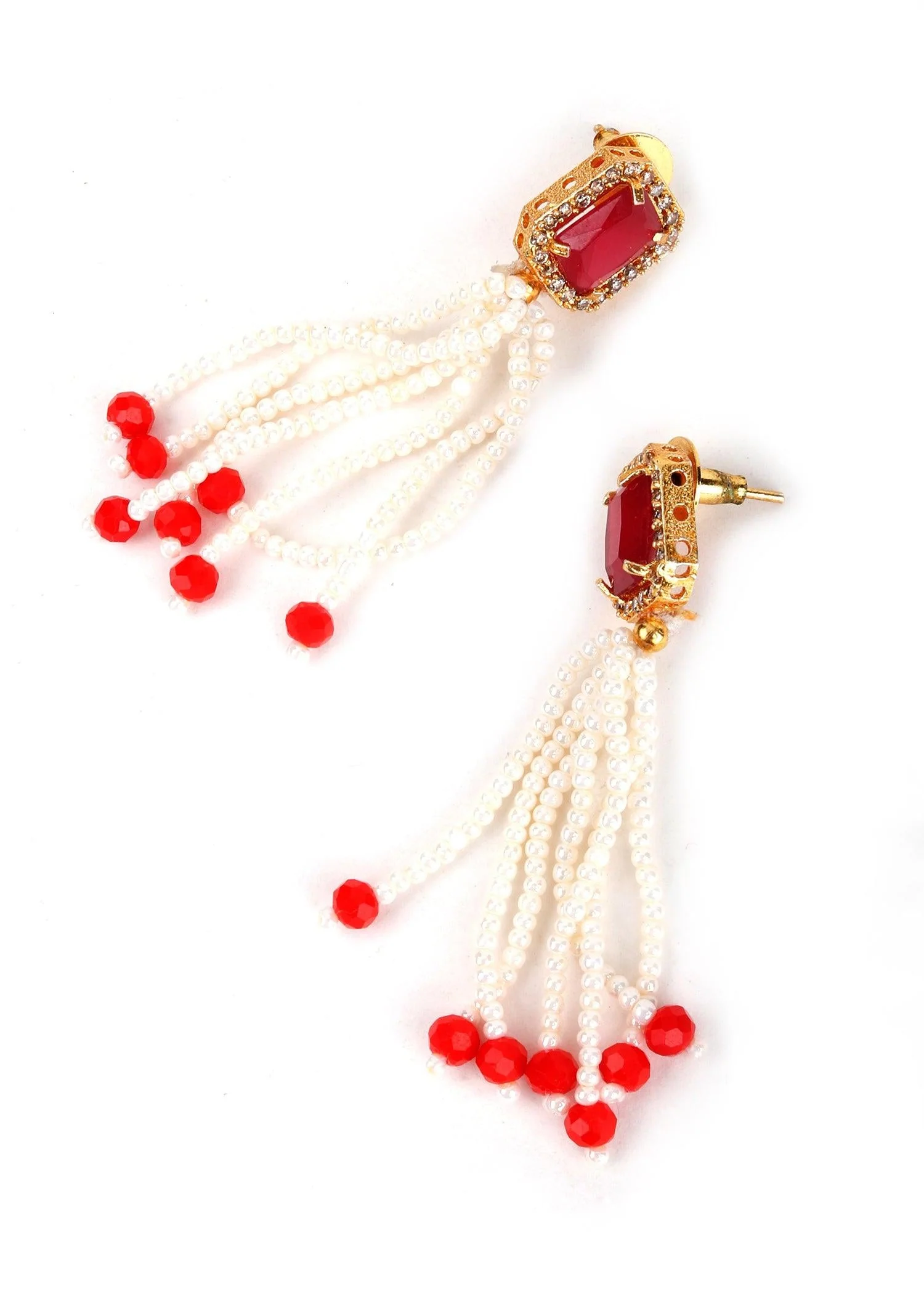Odette Women White Multi-String Pearl Necklace Set - Image 5