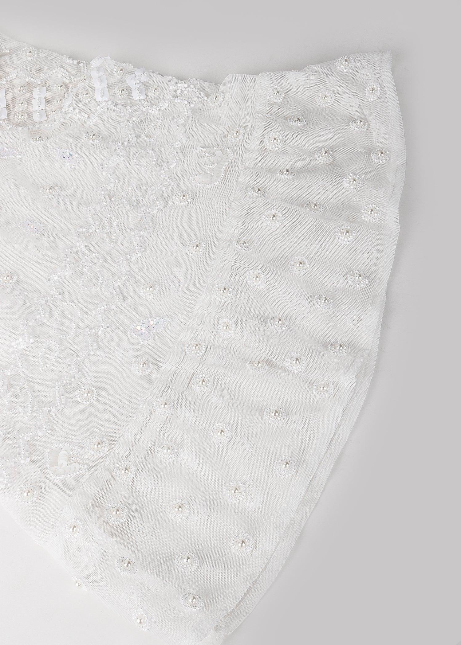 Odette Women Elegant White Party Stitched Dress - Image 6