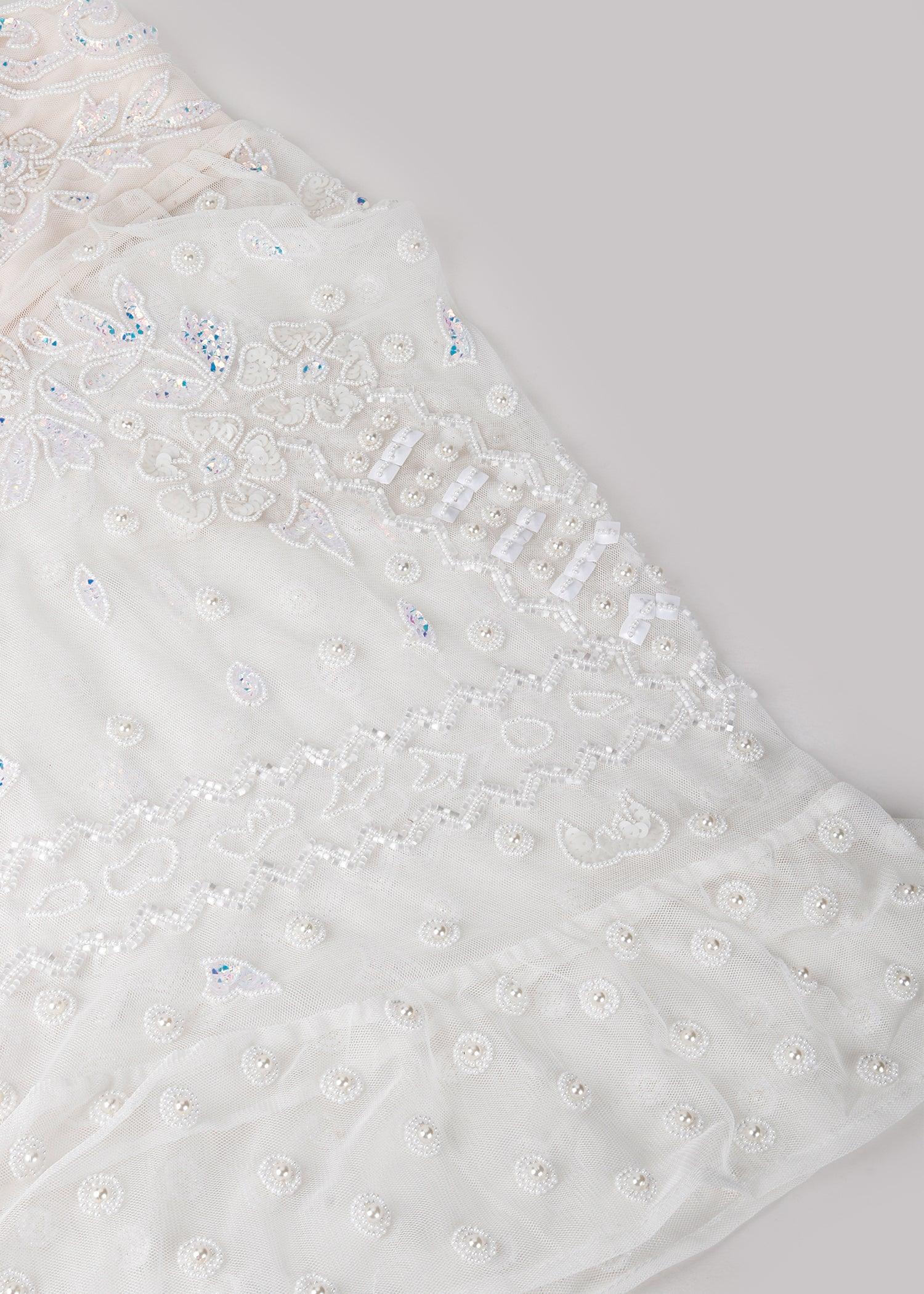 Odette Women Elegant White Party Stitched Dress - Image 7