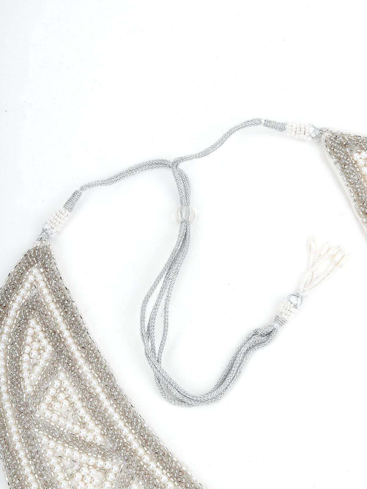 Odette Women White Pearl Semi Layered Necklace - Image 4