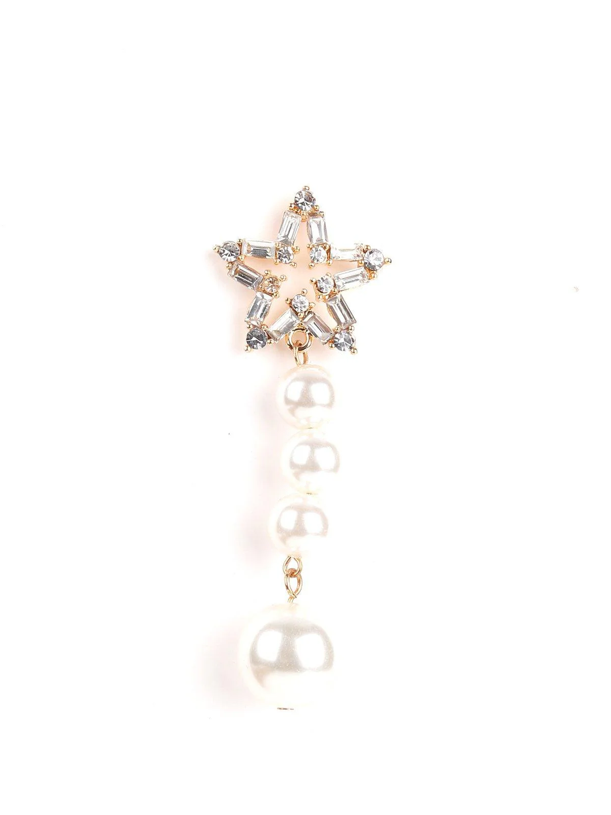 Odette Women clear-Golden-White Metal Earrings - Image 4