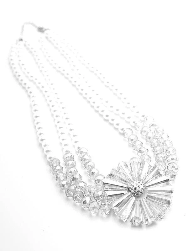 Odette Women White Pearls And Crystals Neckpiece - Image 2