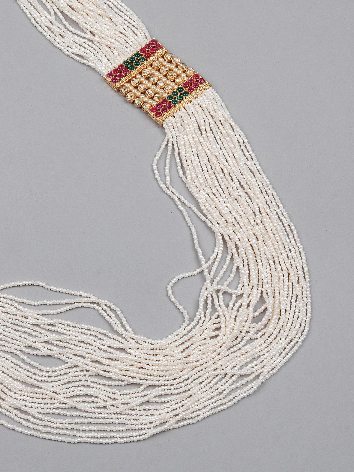 Odette Women White Pearls With Gold Necklace - Image 5