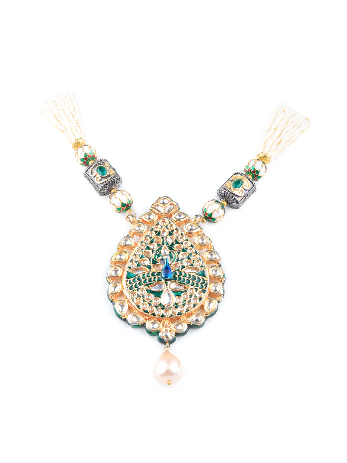 Odette Women White Pearls With Pendant Necklace - Image 3