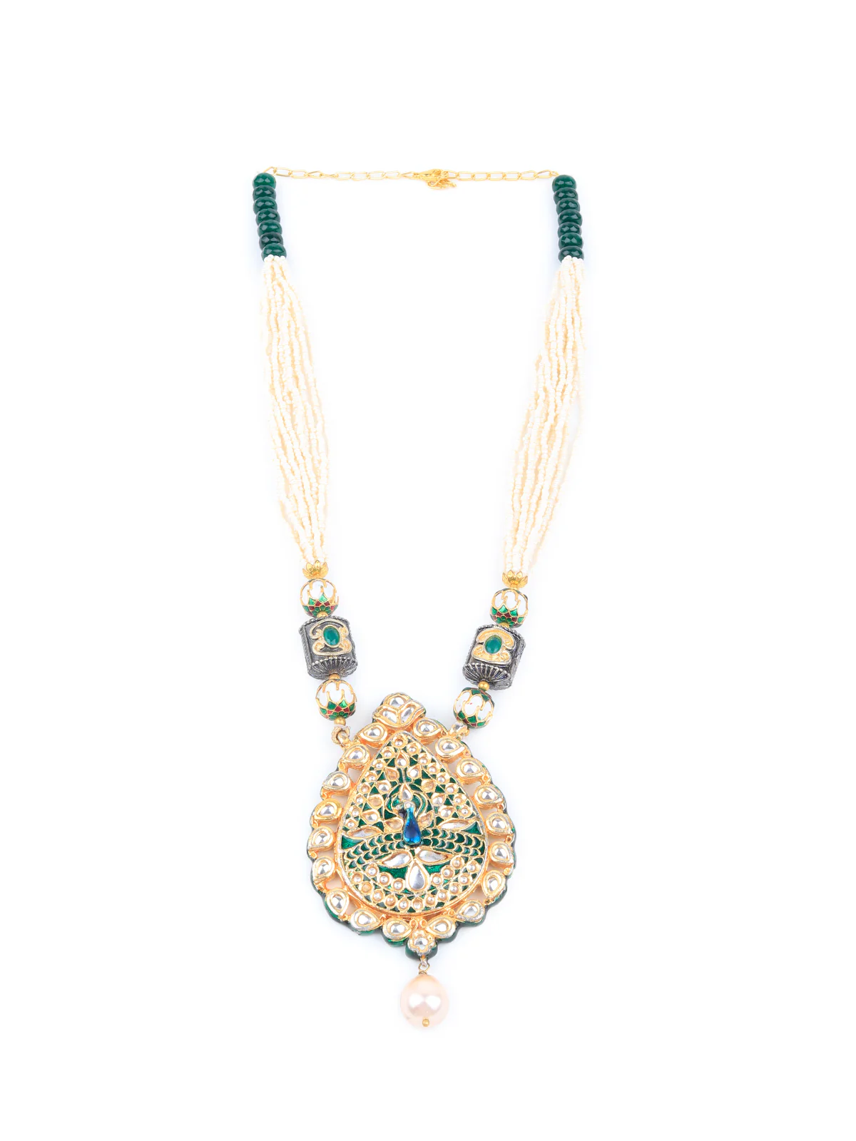 Odette Women White Pearls With Pendant Necklace - Image 4
