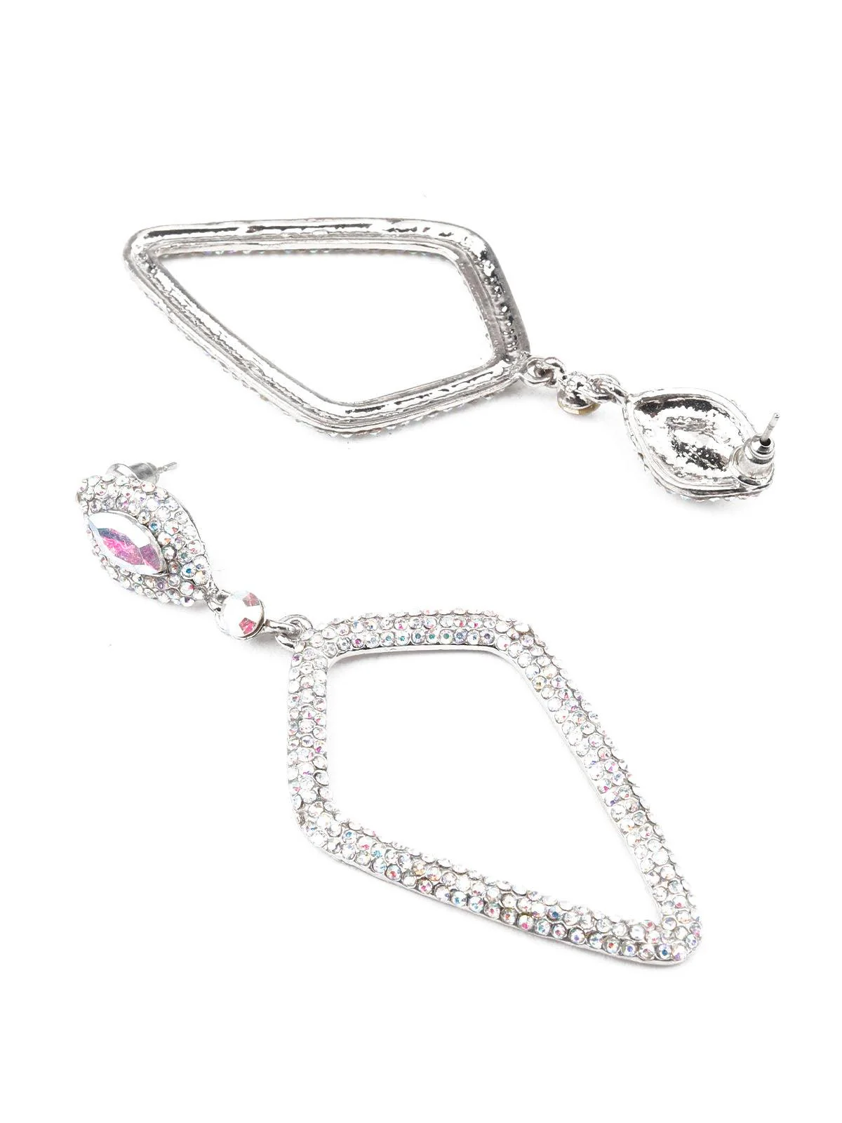 Odette Women White Teardrop Earrings - Image 3
