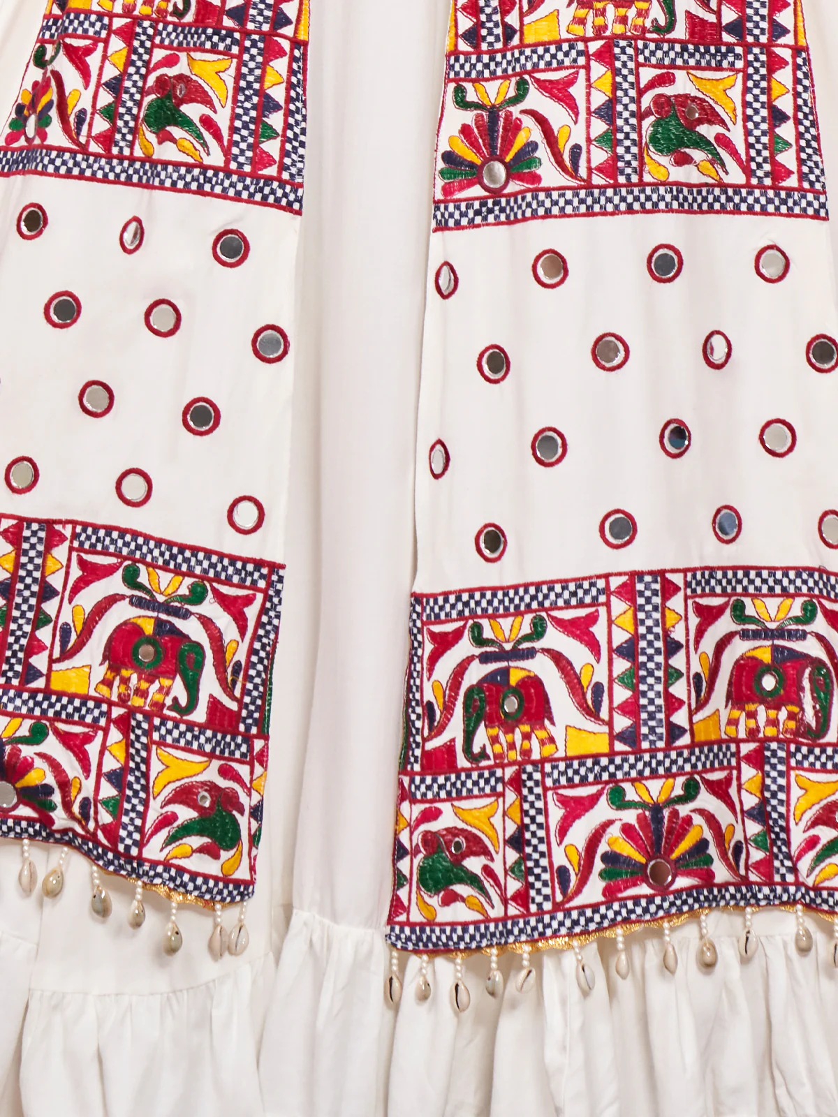 Odette White Viscose Rayon Embroidered  Stitched Lehenga Choli For Women - Image 5