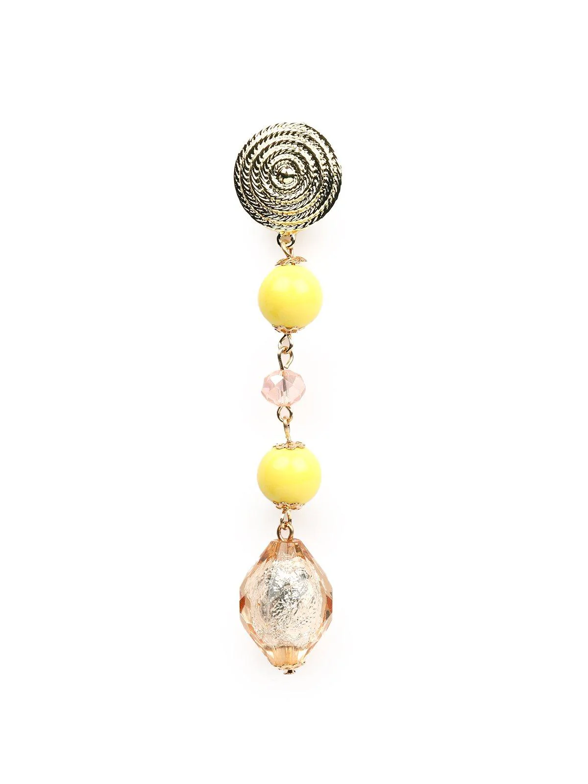 Odette Women Yellow And Gold Metal Long Earrings - Image 4