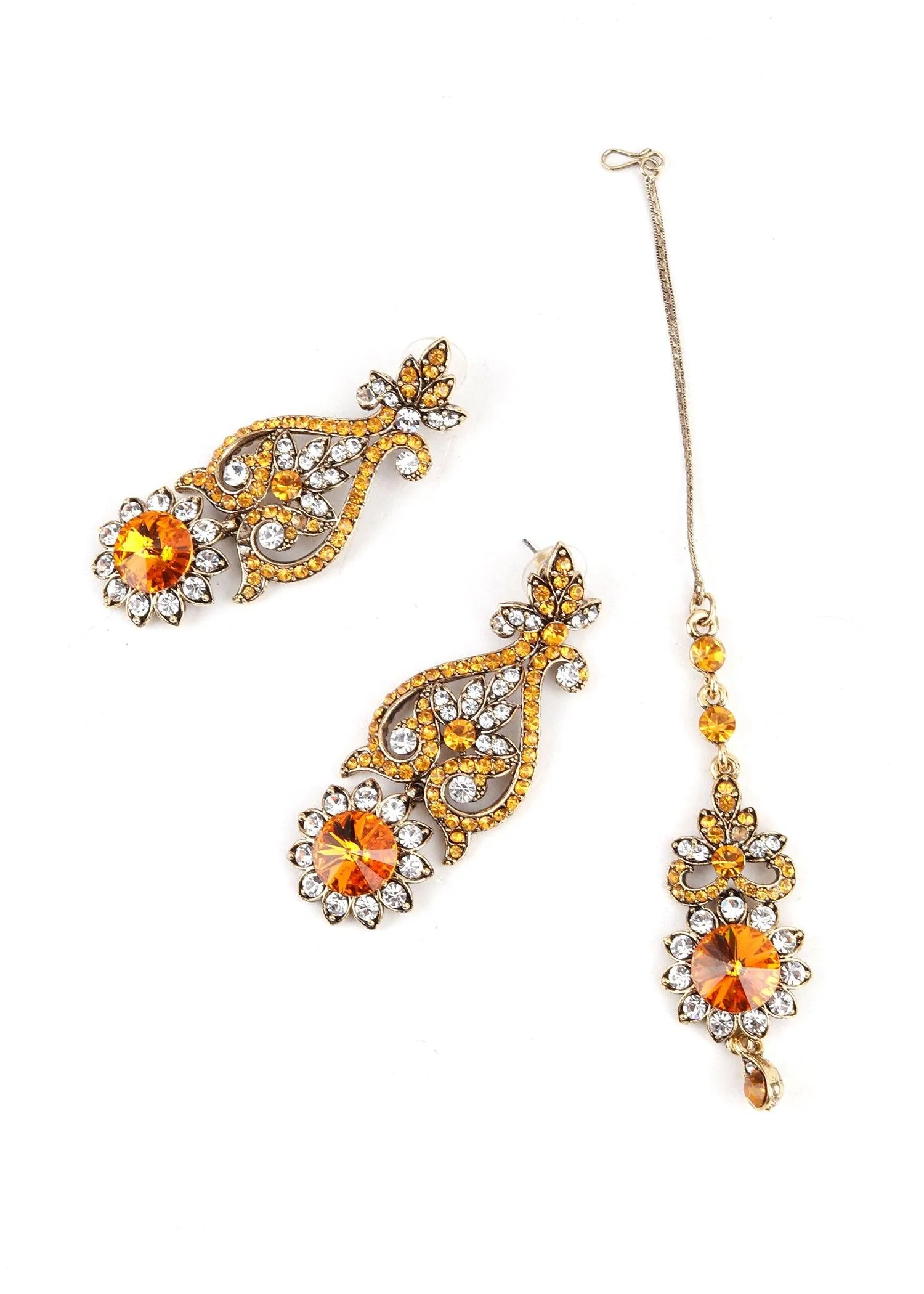 Odette Women Yellow Crystal Necklace Set - Image 5