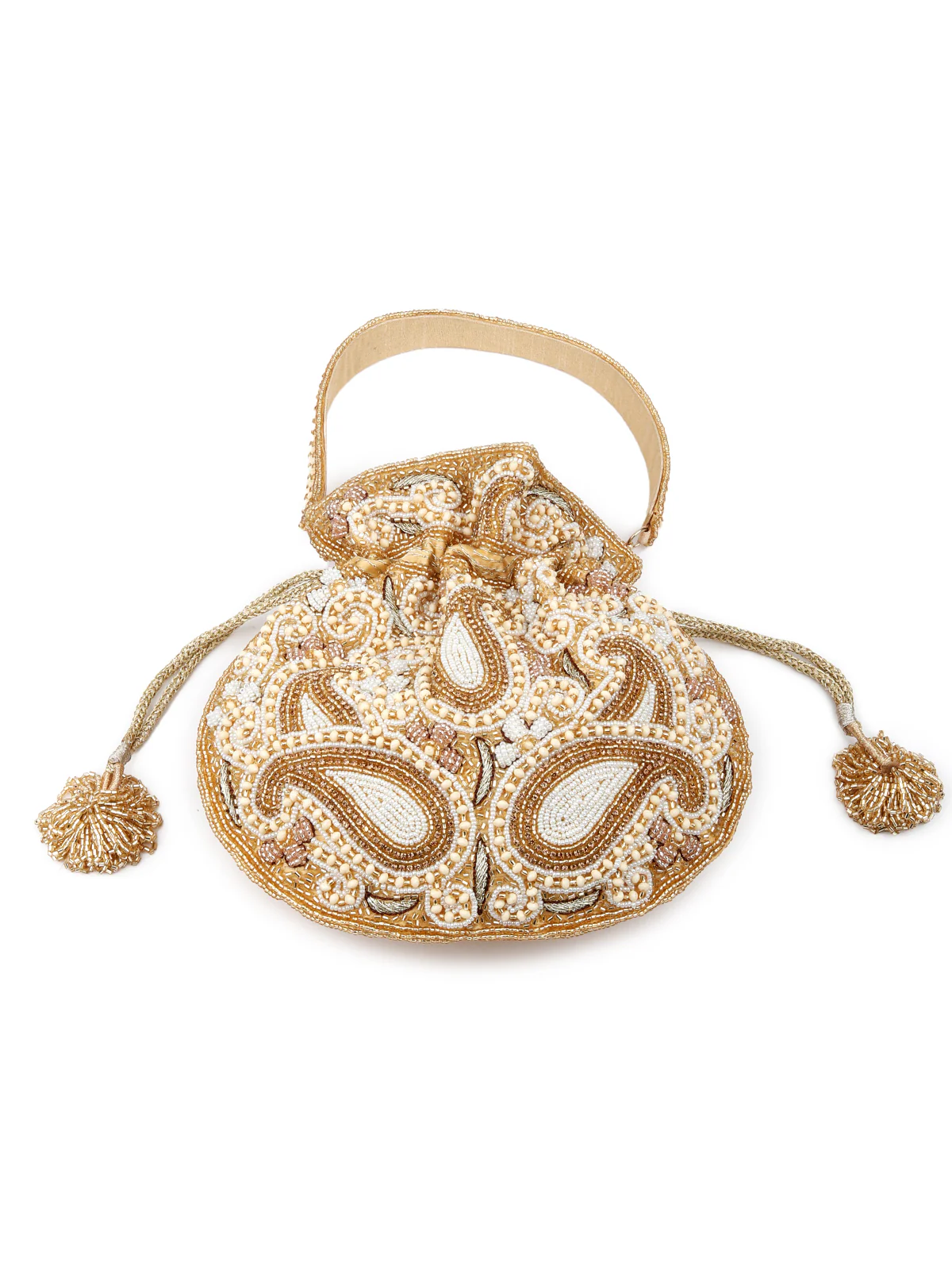 Odette Women Yellow Embellished Potli Bag - Image 3