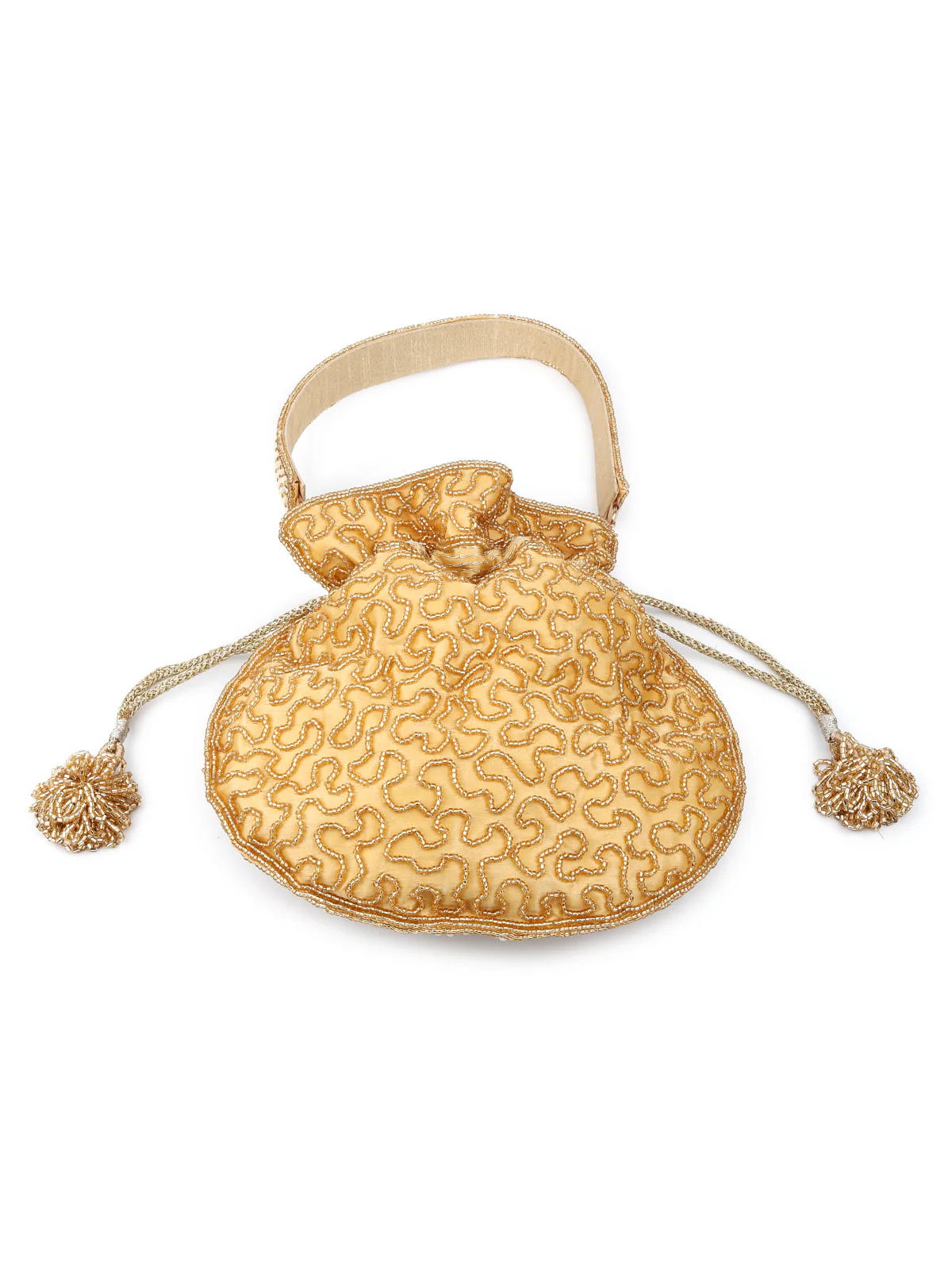 Odette Women Yellow Embellished Potli Bag - Image 5