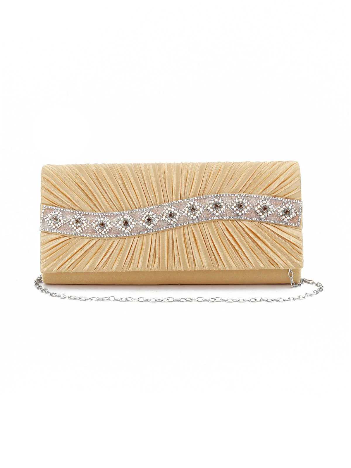 Odette Women Yellow Gold Bling Clutch - Image 3