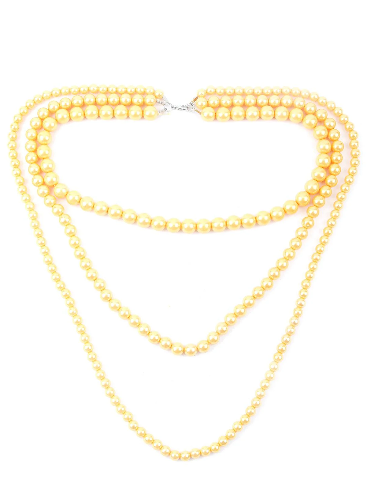 Odette Women Yellow Pearl Layered Necklace - Image 3