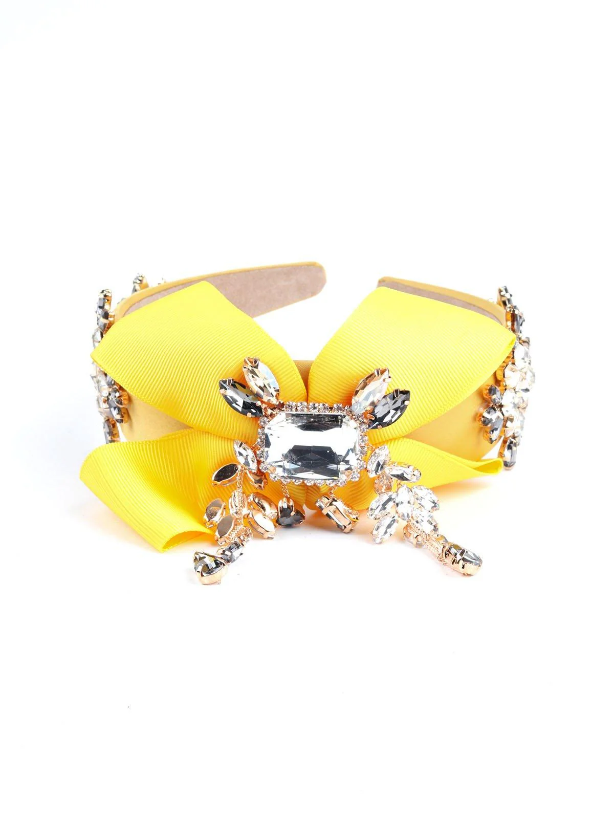 Odette Women Yellow Polyester Hairband - Image 3