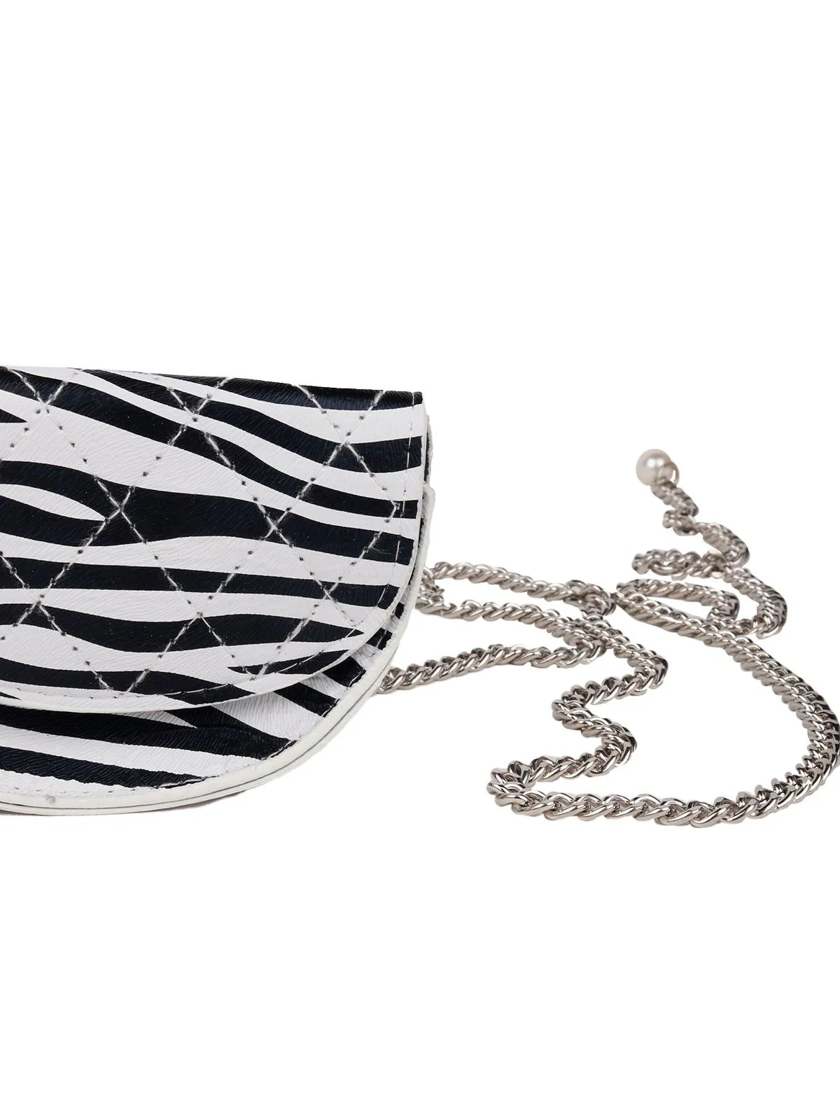 Odette Women Black Metal Printed Belt Bag - Image 5